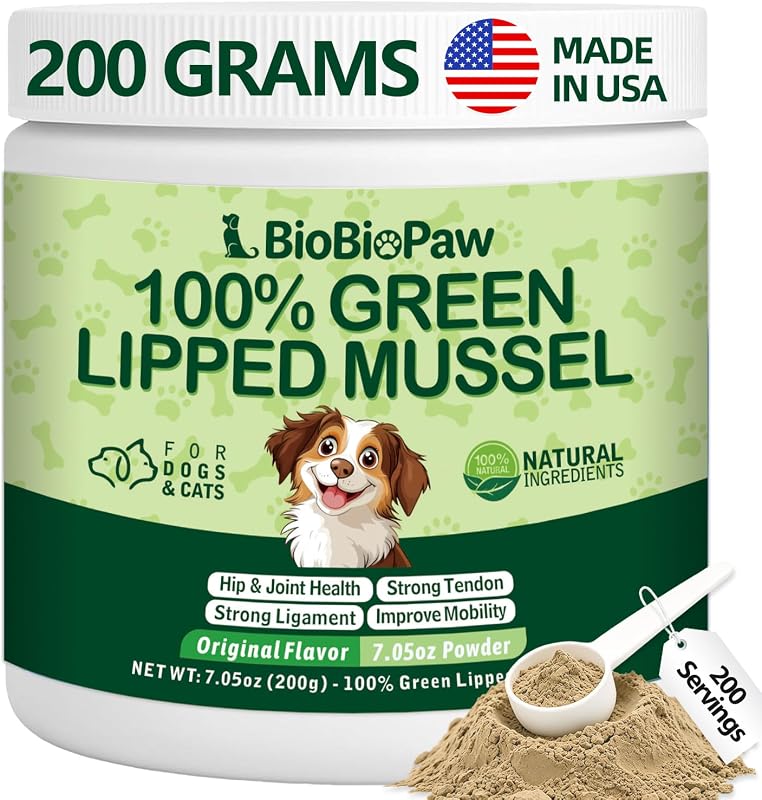 Suplemento em Pó de Mexilhão de Lábios Verdes para Cães e Gatos BioBiopaw – 259 g