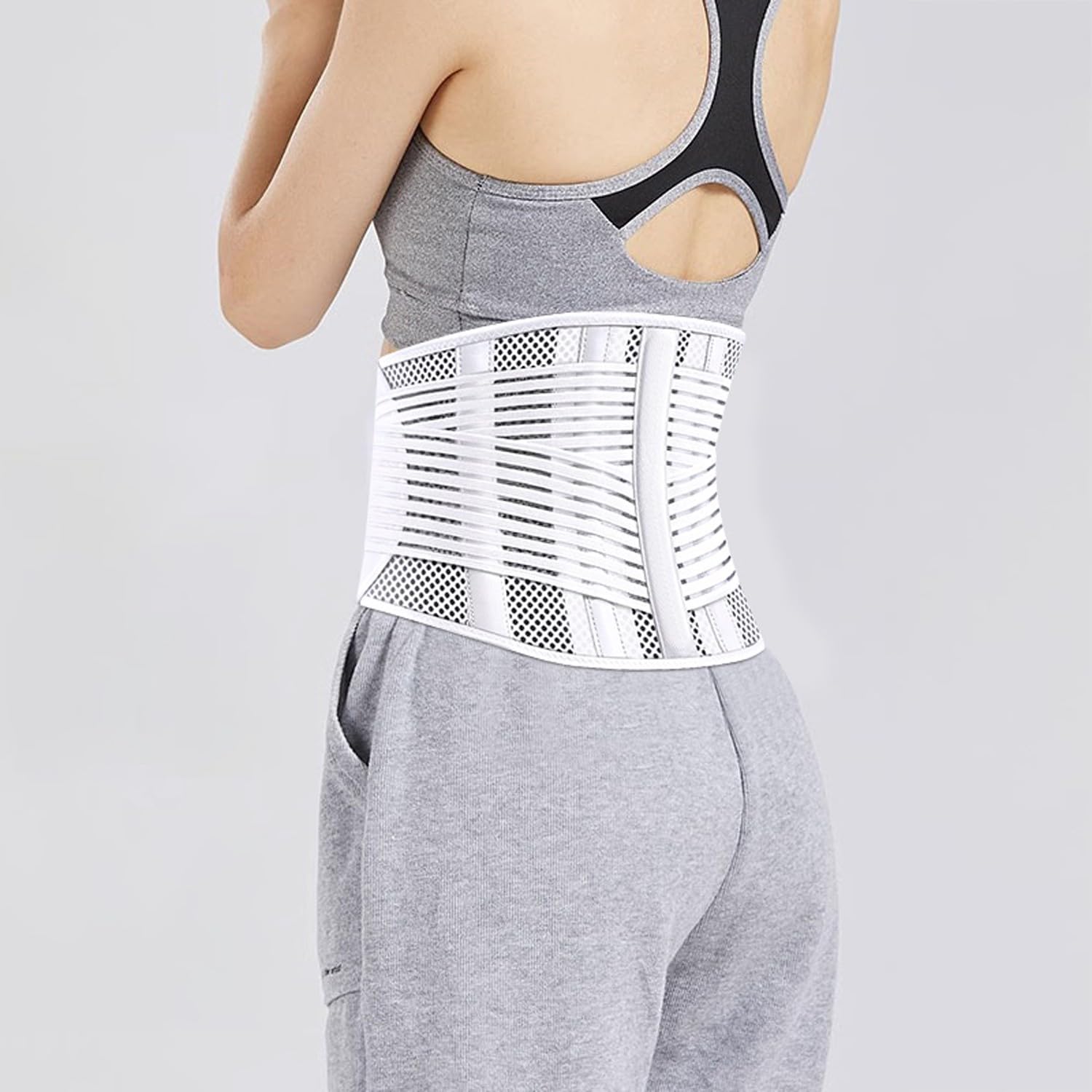 SaCLi corsetto lombare con steccheSupporto per la schiena da donna ultrasottile traspirante supporto per la lombalgia da uomo/donna supporto lombare taglia M/L/XL(Color:L)
