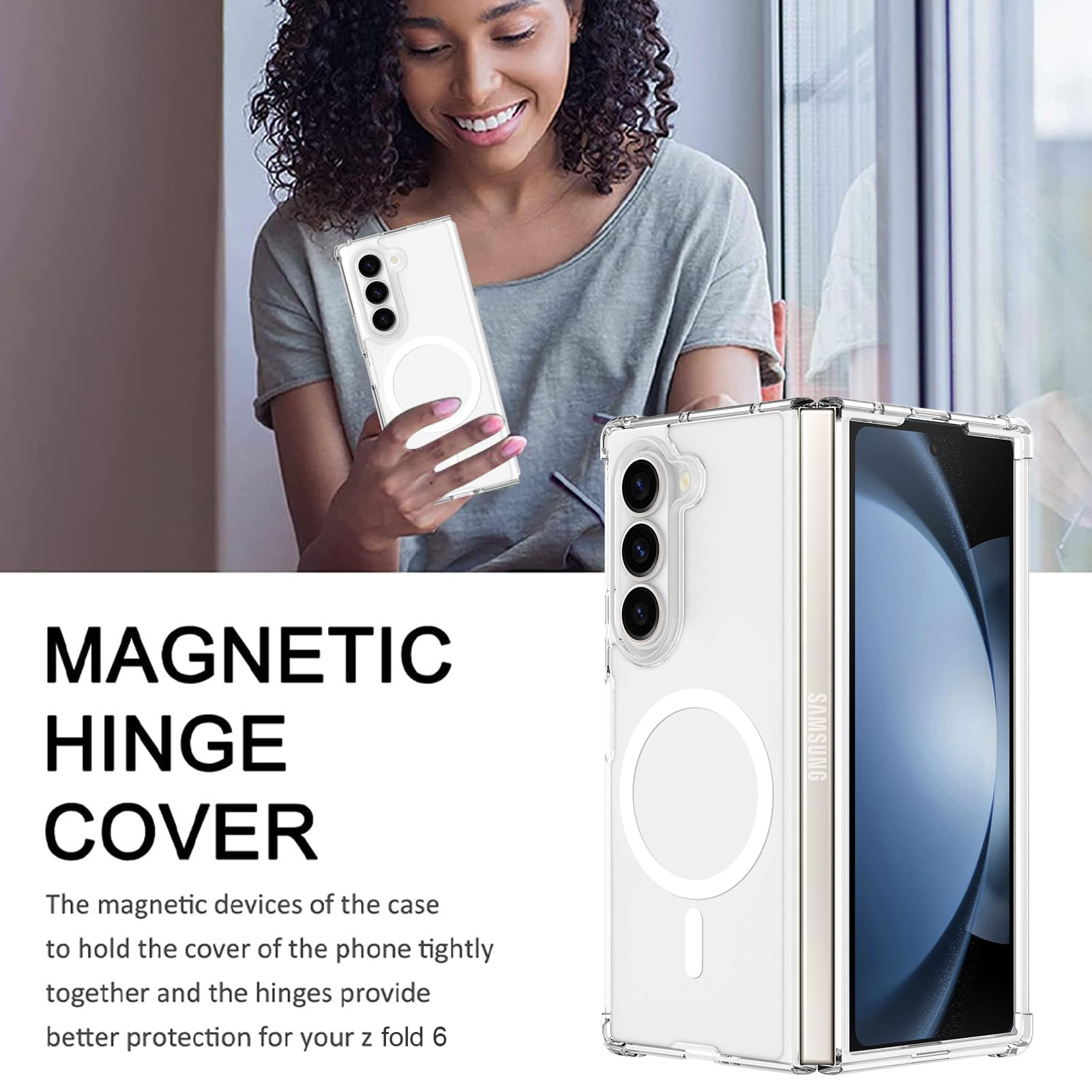 WPCase for Samsung Galaxy Z Fold 6 Case, Compatible with Magsafe