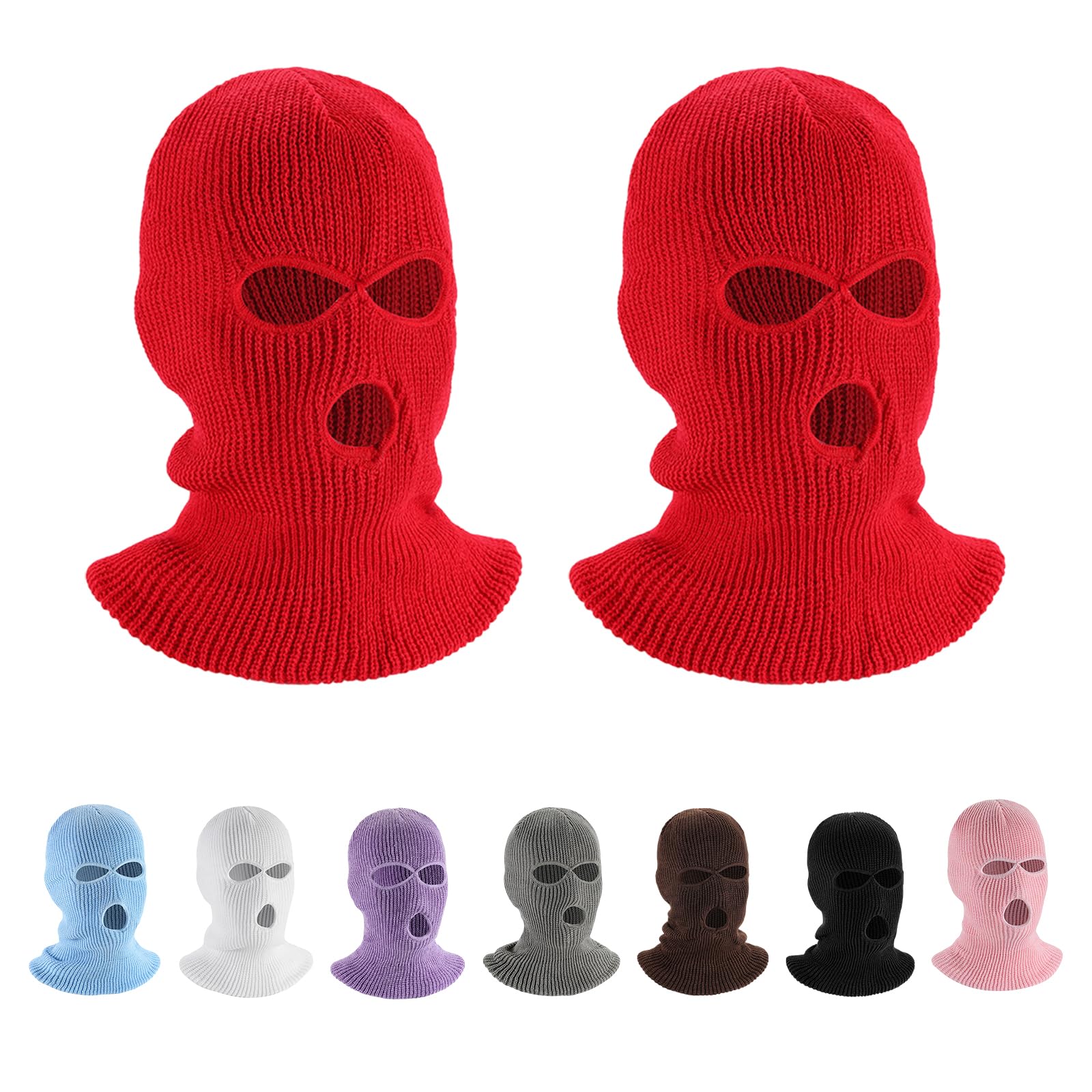 2 PCS Car Headrest Cover, Personalized Funny Hat for Car Seat Head Cover, Full Face Mask Design Headrest Protector for Car, Van, Truck, SUV, Universal Car Accessories (Red)