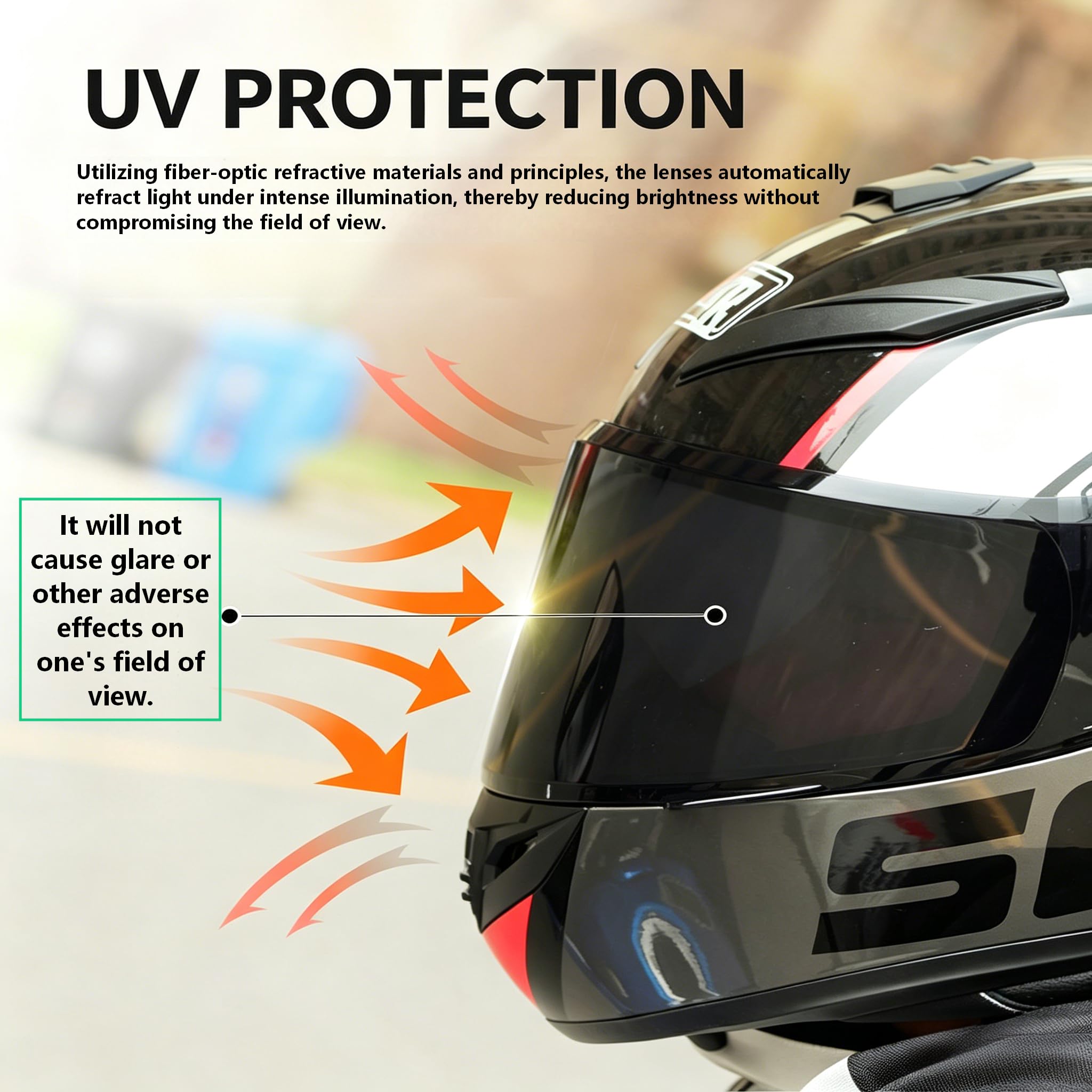Visiera di ricambio per casco Shark EVO-ONE 2 / EVO-ONE/EVO ES/EVO GT, lente di protezione antiappannamento PC con protezione UV, alta trasmissione della luce e resistenza ai graffi (trasparente)