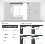Deconovo Blackout Curtains 84 Inch Long 2 Panels, OEKO-TEX Certified Back Tab and Rod Pocket Thermal Black Out Curtains, Room Darkening Window Curtains for Living Room Bedroom, Black, 52Wx84L