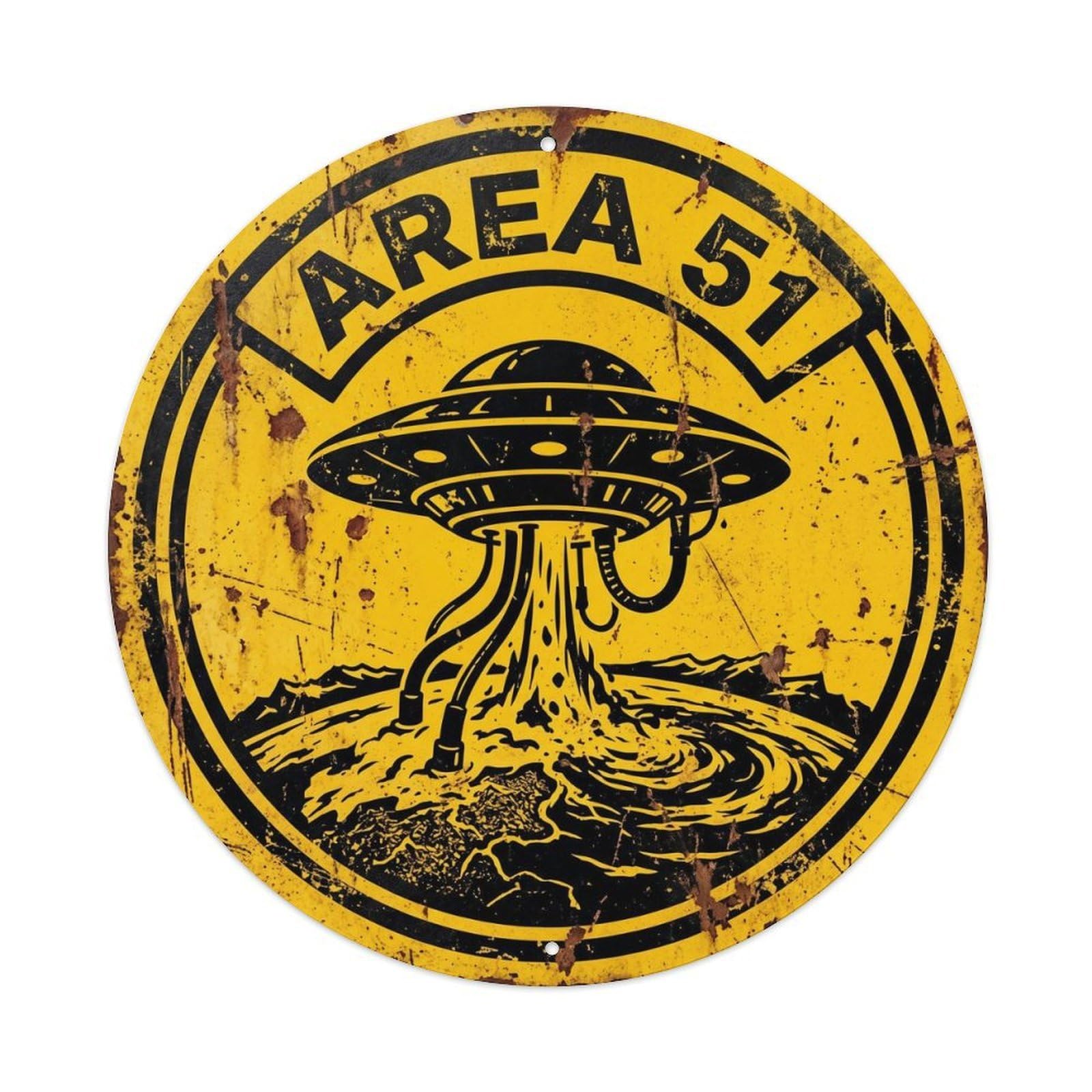 Area 51 Mountain Beam Alien Abduction Encounter Metal Tin Sign
