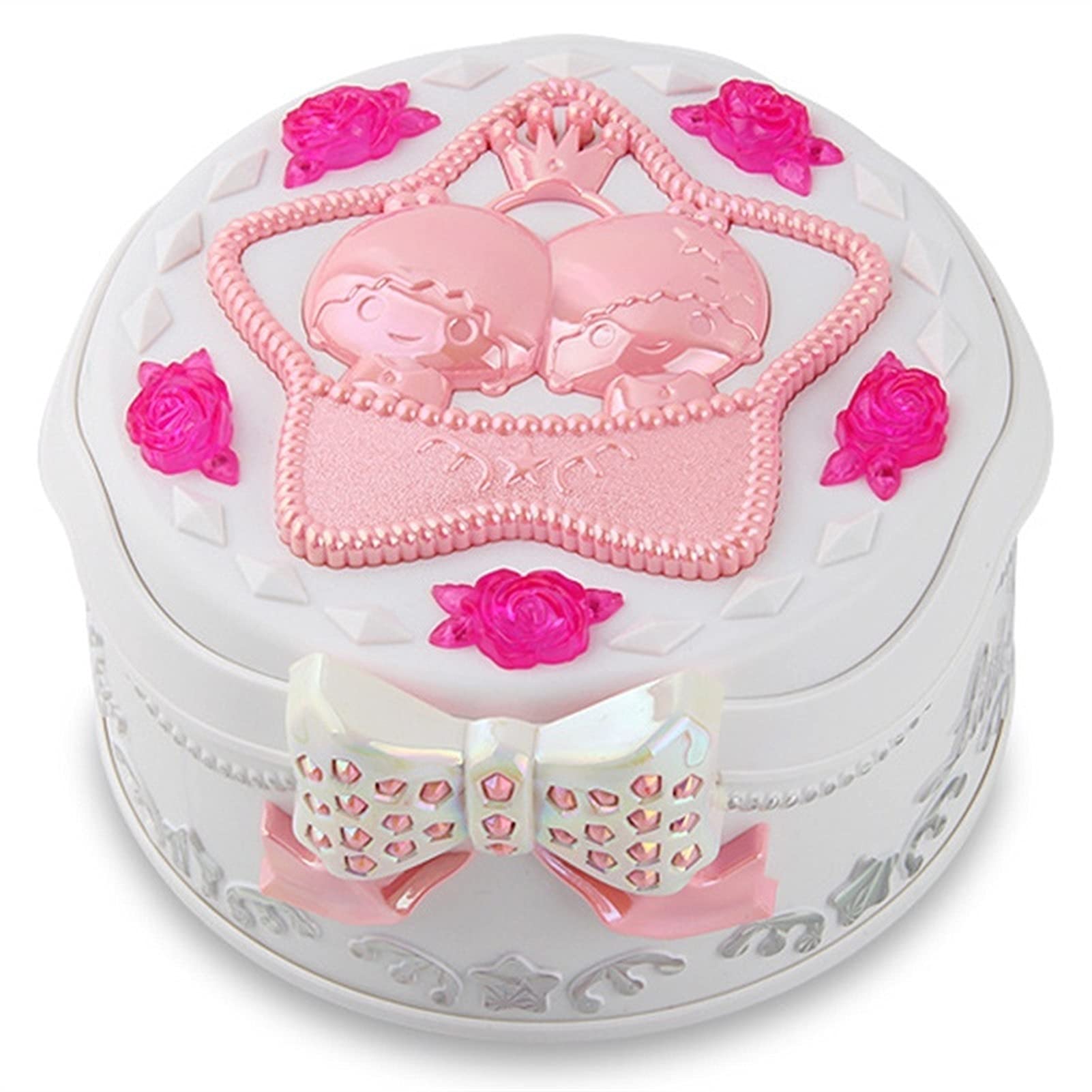 Caja de Musica Chica Música Joyería Caja Bailarina Spinning Gramófono Juguete Regalo de Cumpleaños for niños(Pink)