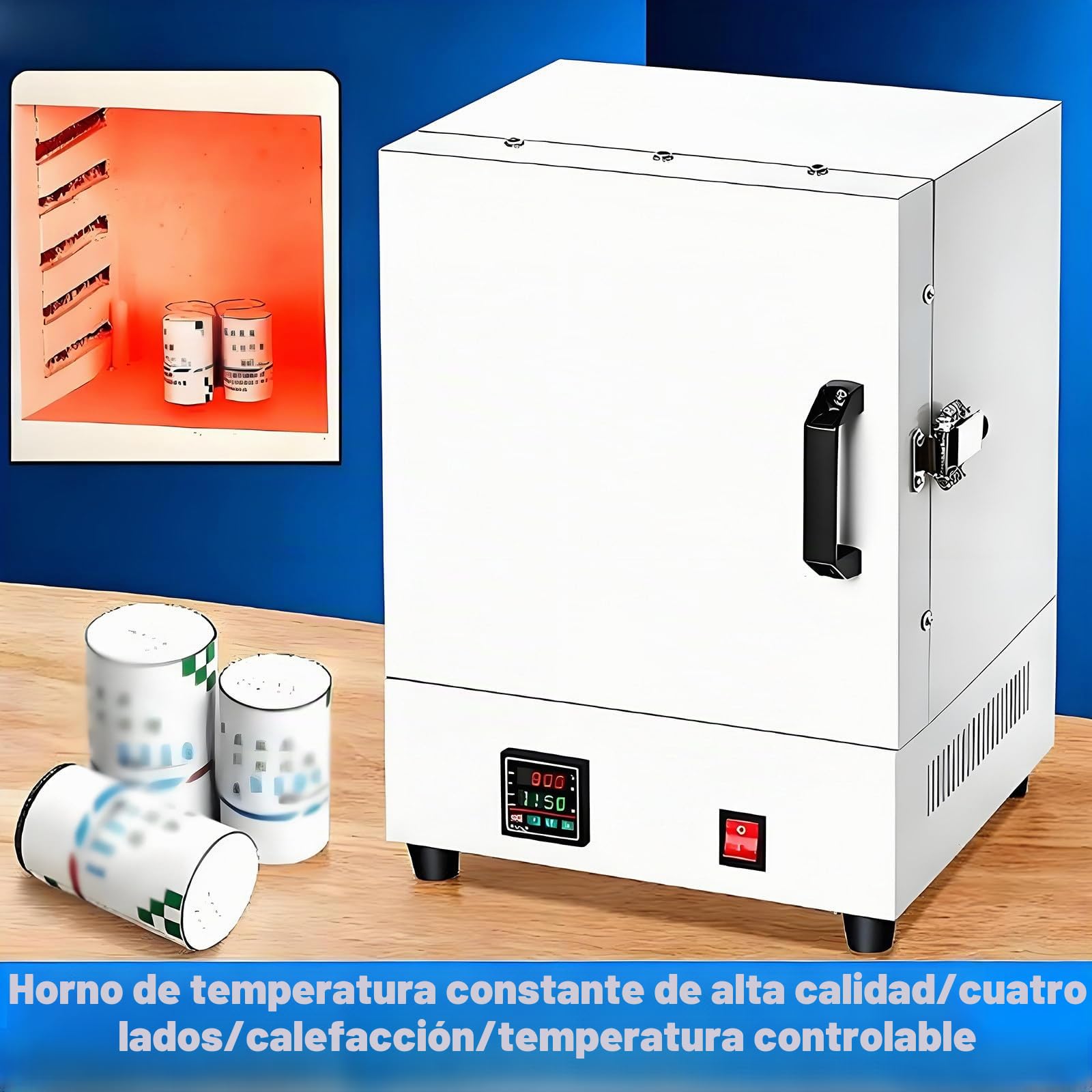 Horno De Fusión De Alta Temperatura, Horno Eléctrico De Fusión, Horno De Mufla Eléctrico De Laboratorio para Cerámica, Horno De Cerámica De 2000 W, para Trabajos De Cerámica