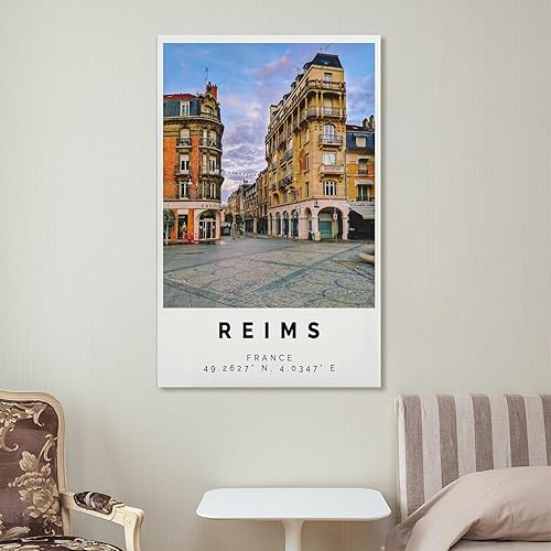 Miniatura 7 de Reims Poster Bunter Druck, Reims Wandkunst, Reims Foto Dekor, Reims Geschenk Reisedruck, Poster for Room Aesthetics Canvas Wall Art Poster And Print