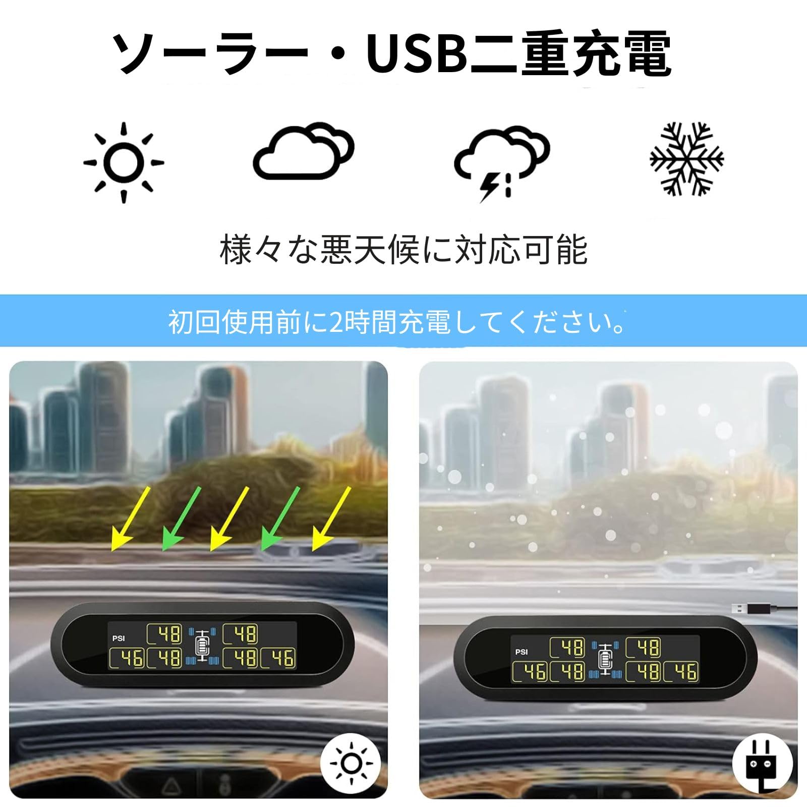 Amazon.co.jp: OBEST 空気圧モニター 6輪 tpms 空気圧センサー タイヤ