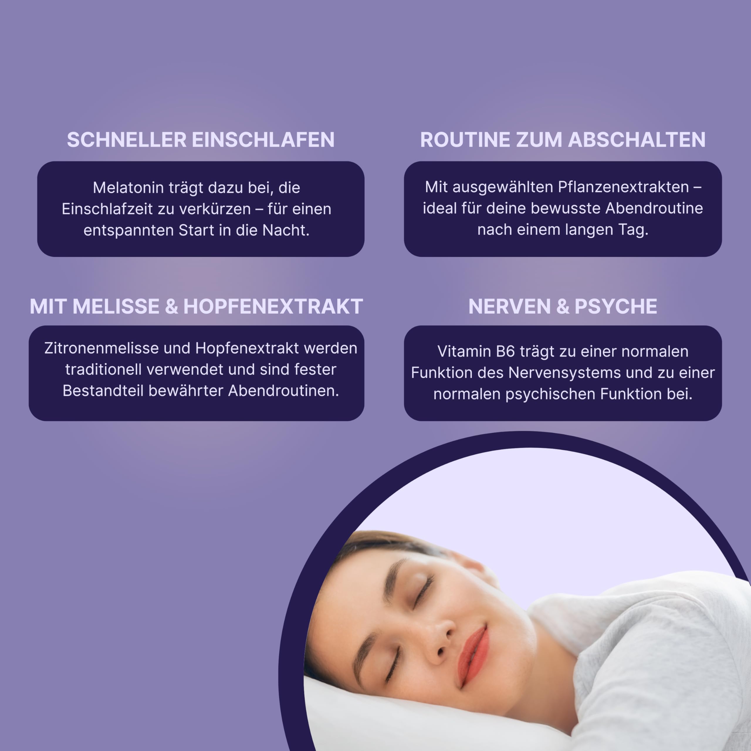 wellbe 3x60 Melatonin Gummies – mit Melisse, Hopfen & Vitamin B6 – Nahrungsergänzungsmittel für erholsamen Schlaf und innere Ruhe