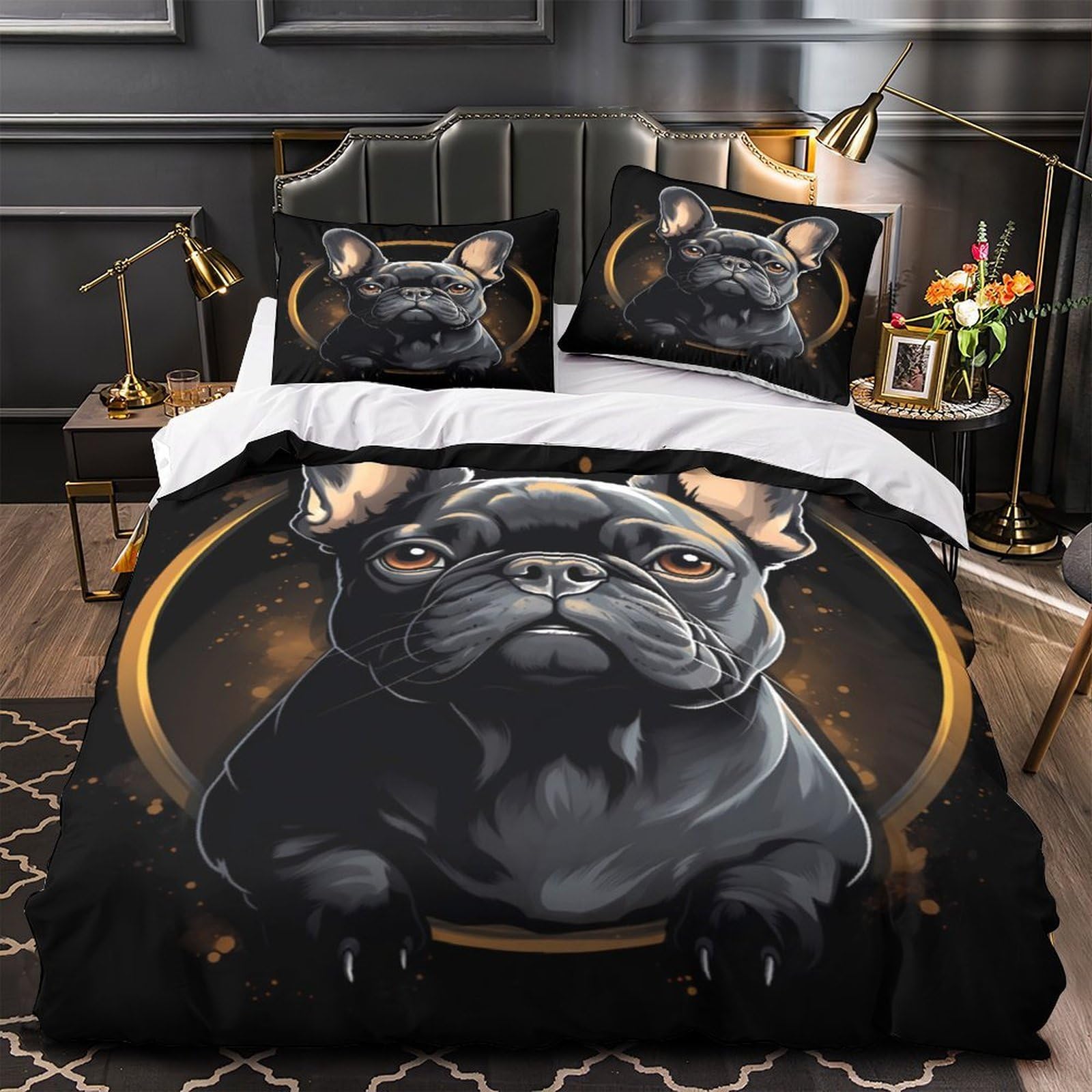 Parure de lit renard et flore sauvage pour chambre garçon hivernale