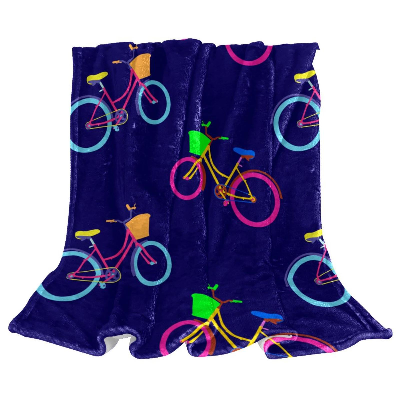 Couverture polaire bicyclette 150x100cm pour lit et canapé