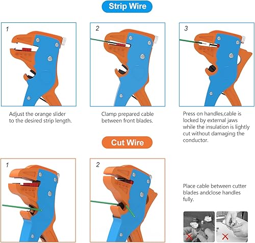 Miniatura 7 de Knoweasy Pelacables y cortador automático, herramienta de pelado de cables resistente 2 en 1 y herramienta pelacables