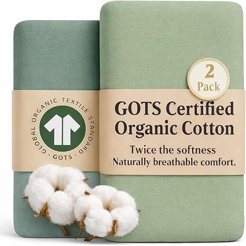 Miniatura 11 de GOTS Sábanas Orgánicas para Moisés de Cabecera 33x20 para Maxi COSI Iora, Newton, Cowiewie, Baby Delight, Mika Micky, Ronbei, Koola Baby Bond,