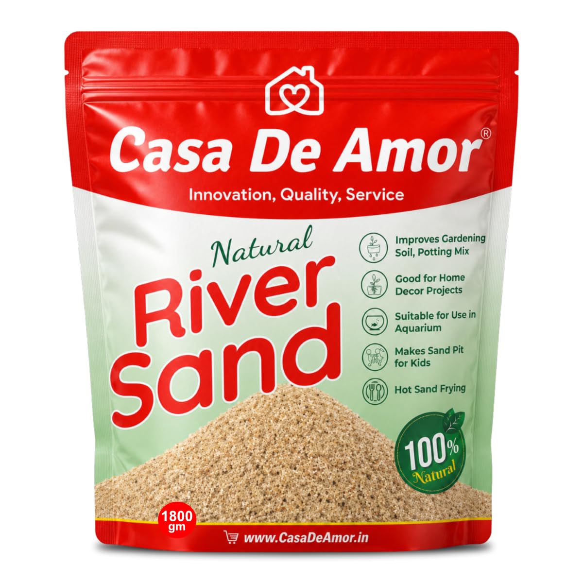 Casa De Amor Natural River Sand | Aquarium Sand Substrate | Pure Organic Plants Soil Mix Additive Adenium Cactus Succulent Bonsai | Use in Havan Pujan | Home Decor | Crafts (2 Kg)-image-22