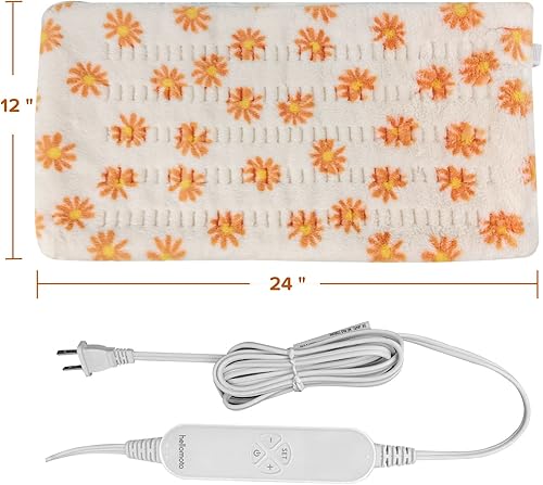Miniatura 5 de HELLOMOTO Almohadilla térmica para aliviar el dolor, almohadilla térmica eléctrica para aliviar el dolor de espalda y calambres, 12 ajustes de calor