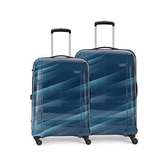 Aristocrat Force (66 cm+76 cm) Acrylonitrile Butadiene Styrene(Abs) Pack of 2 (Medium+Large) 4 Spinner Wheels Hardsided Scuba Blue Suitcase Sets | 3-Year Warranty deal from amazon