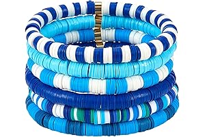 boho heishi surfer bracelets set