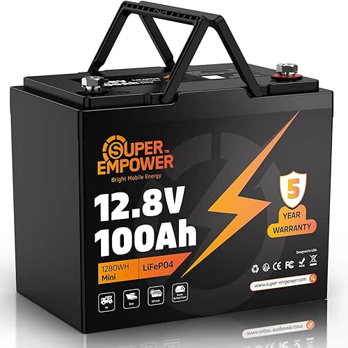 12V 100Ah LiFePO4 Lithium Battery, BCI Group 24 Deep Cycle