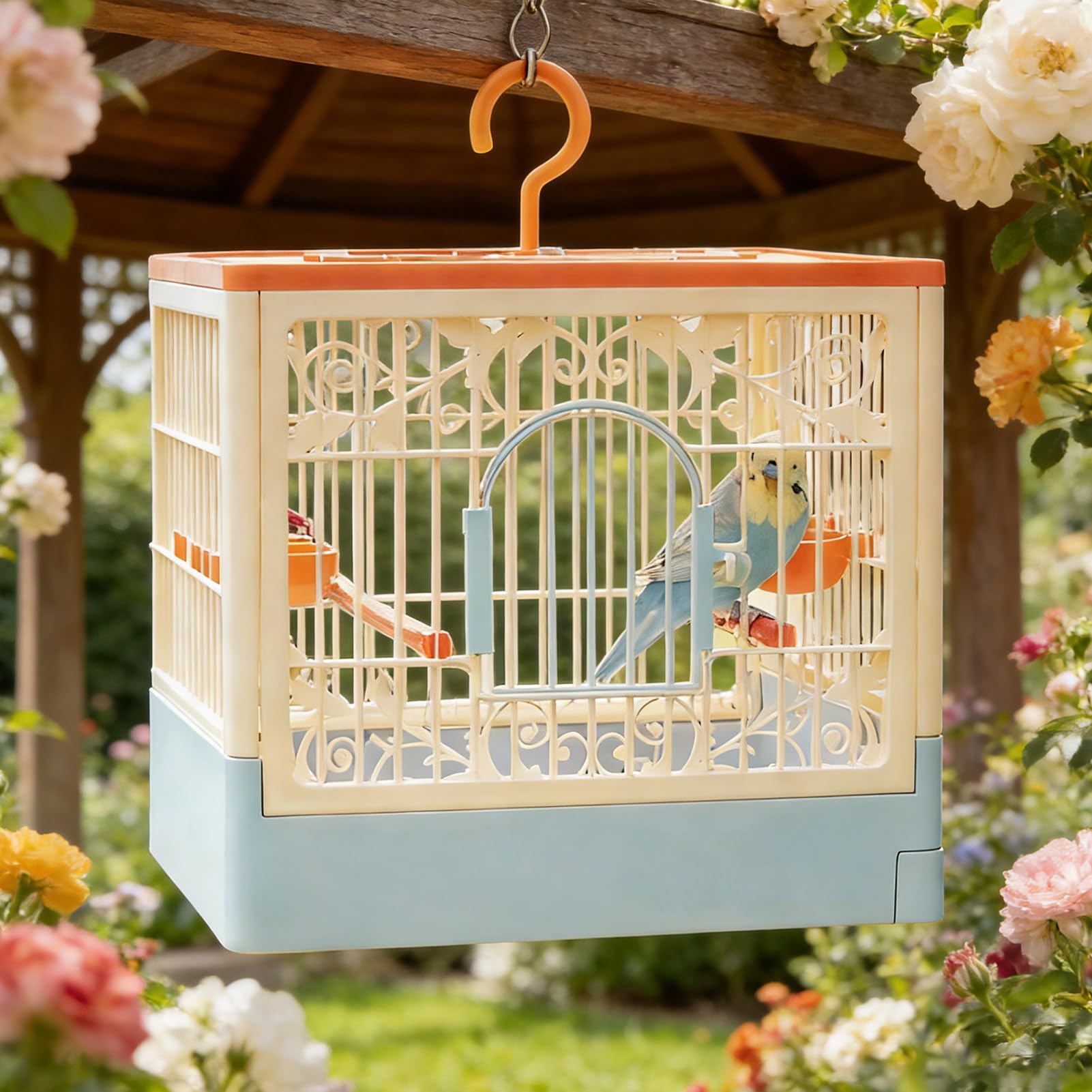 Gabbia Per Calopsitta Casa Con Trespolo e Vassoio Staccabile | Alloggio per Pappagalli Per Inseparabili Canarini Ara Calopsitta Volo E Arrampicata In Casa Giardino