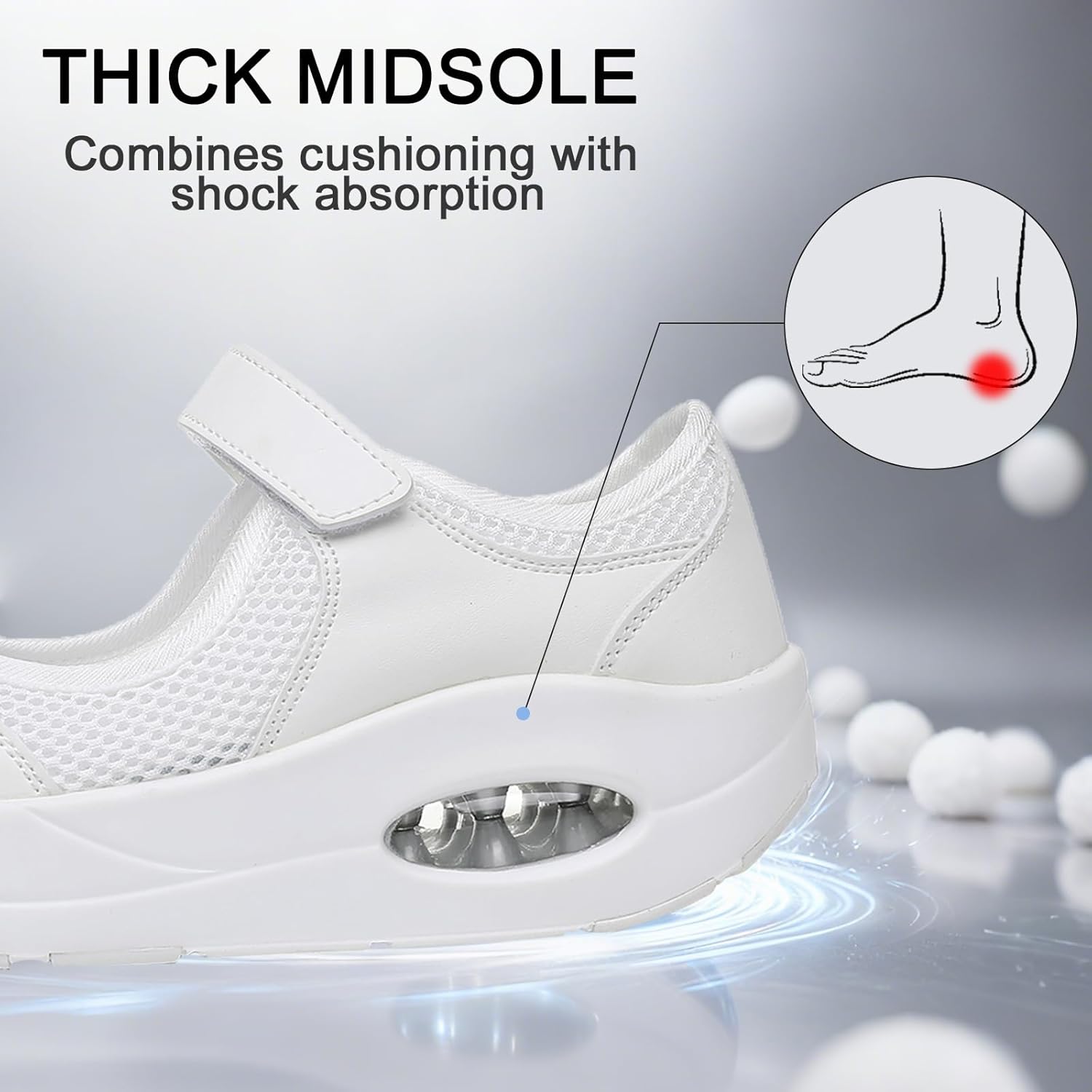 Git-up Women's Arch Support Walking Shoes, Breathable Wide Toe Box Nursing Work Shoes for Plantar Fasciitis, Comfortable Non Slip Orthopedic Sneakers for Flat feet - Image 6