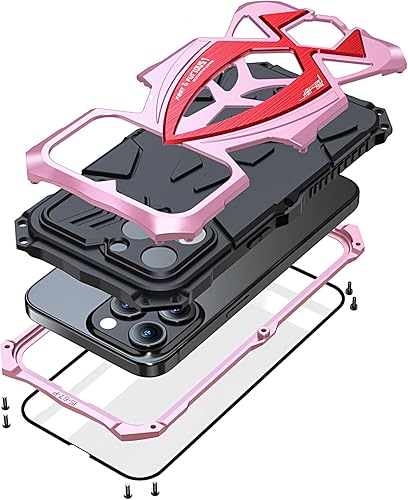 Funda para iPhone 15 Pro Max, protección resistente, tornillo de cuerpo completo, de grado militar, de goma con carcasa dura y duradera para