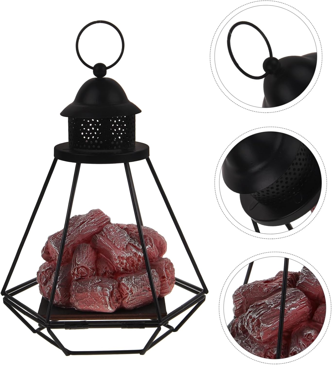 Fireplace LED Night Light with Flame Effect Halloween Decoration for Home Table Shelf Lightweight Battery Operated Creates Cozy Atmosphere for Holiday Settings