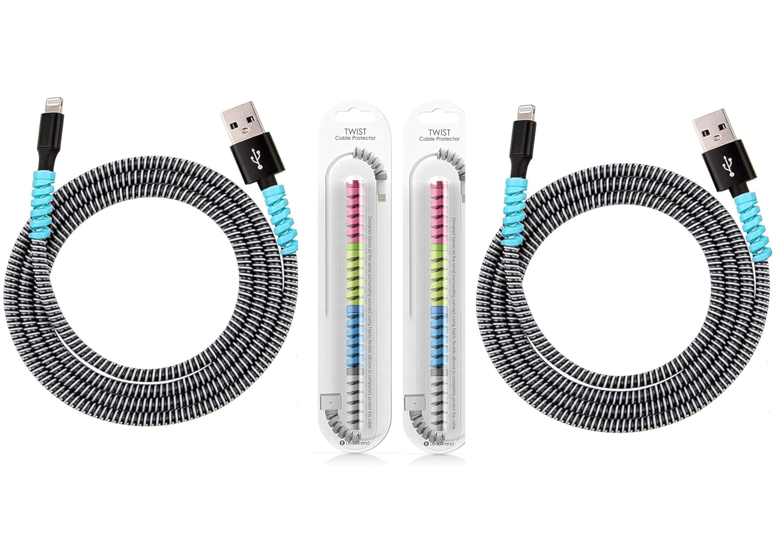 Buy 1 Get 1 Free Branded Original Quality Spiral Cable Protector 8 Pcs, with 2 Meters Each-Full Size Spiral Charging Cable Protector,Earphone Cable Protector,Wire Protector Spiral (Pack of 2) (B0DBF72P3J) Amazon Price History, Amazon Price Tracker