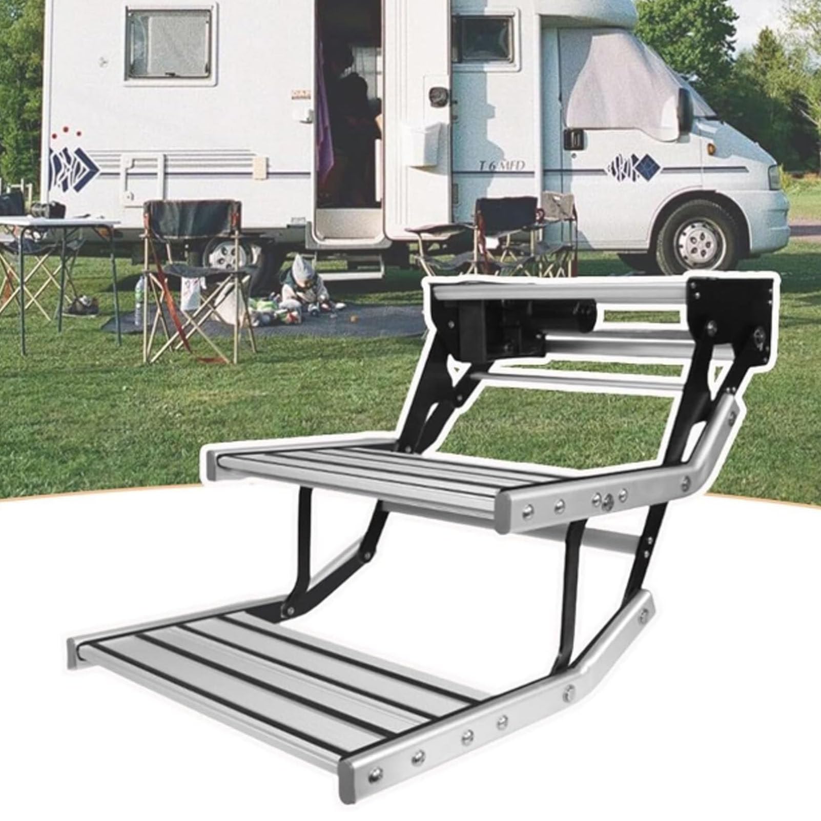 Marches électriques pour camping-car pliables et sûres pour les voyages en famille
