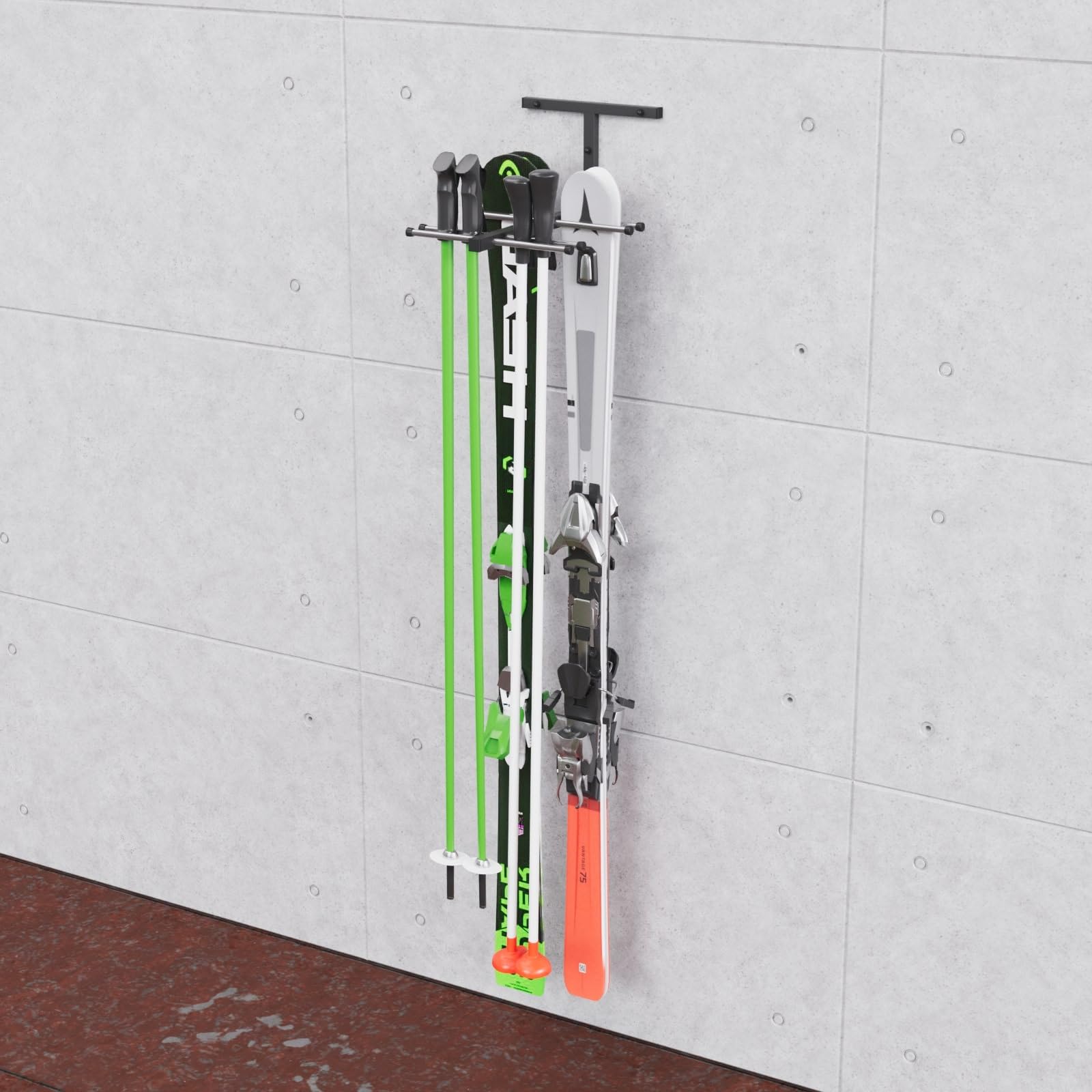 QLS N4 - Supporto per sci per 4 paia di sci, 37 cm