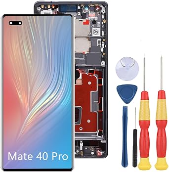 LCD Display Compatible with Huawei Mate 40 Pro LCD Display Touch Screen Assembly Repair Replacement Parts with ToolsBlack