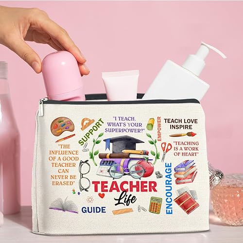 Miniatura 6 de TSUYAWU Regalos para profesores, mejor bolsa de maquillaje para profesores, regalos de agradecimiento para profesores, cumpleaños, Navidad,