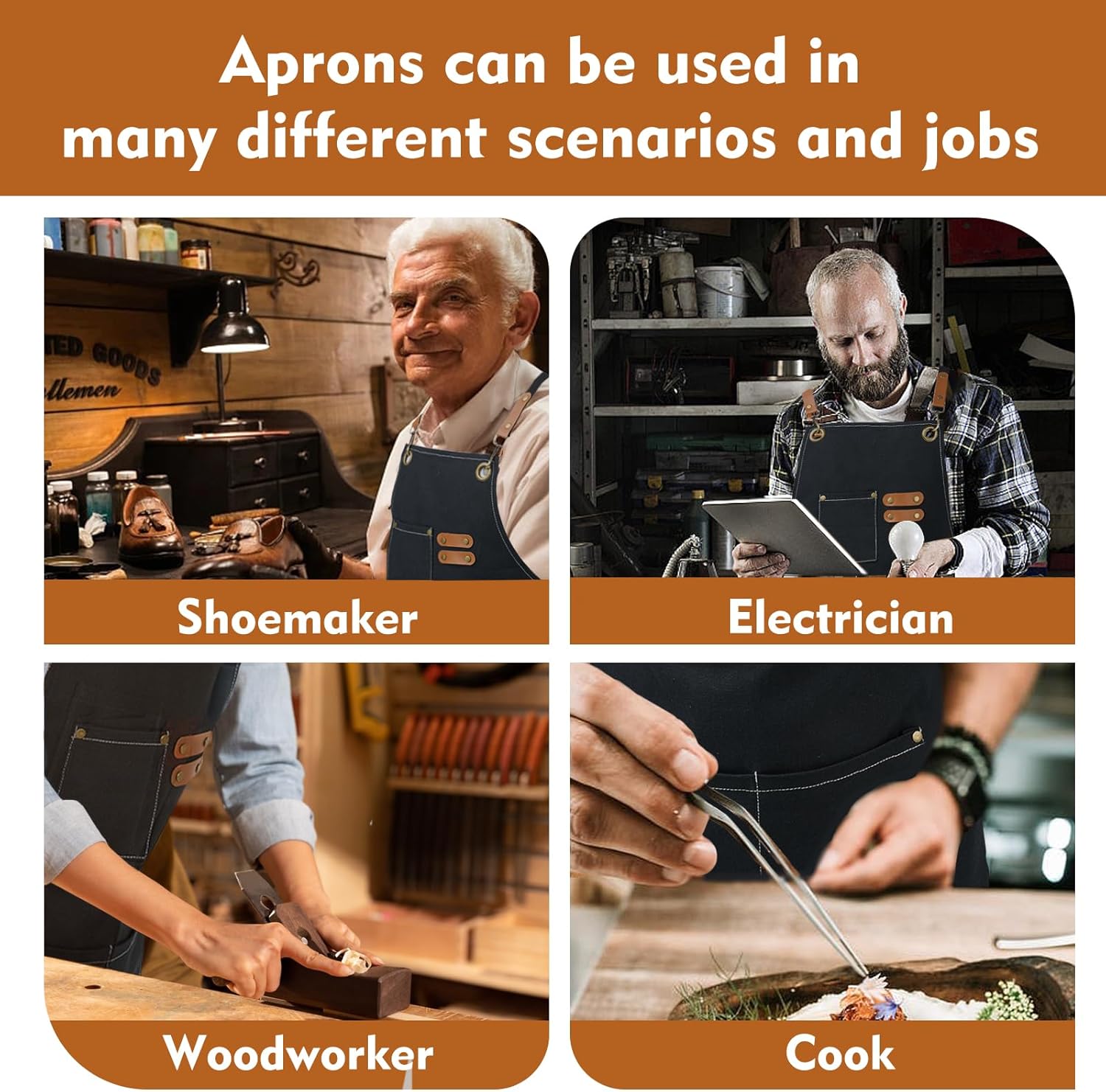 Woodworking Apron Heavy Wax Canvas Work Apron - Image 3