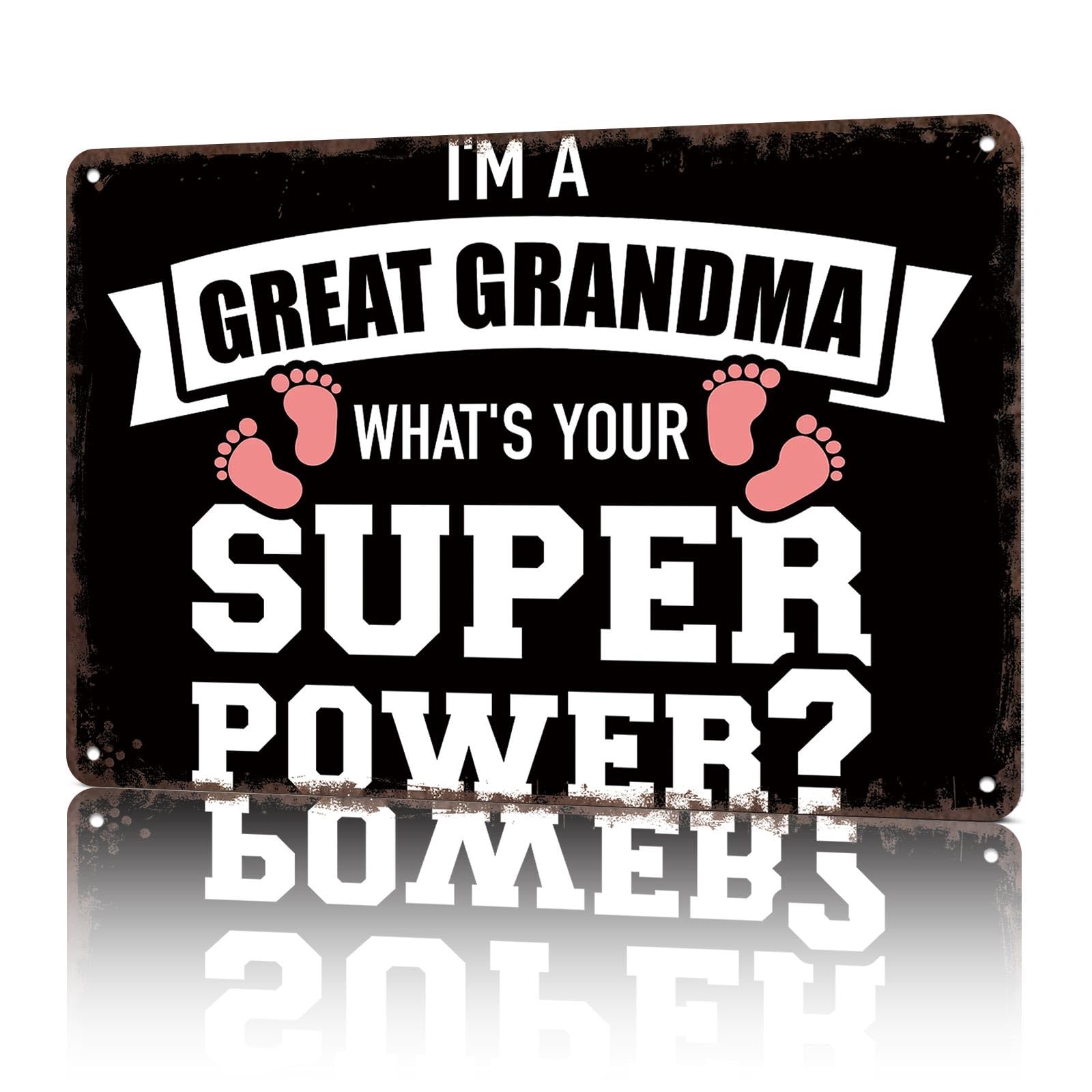 KWQDOZF Vintage Metal Signs Im A Great Grandma Whats Funny Tin Sign Poster Wall Art For Home Room Bedroom Office Decor 8x12inch