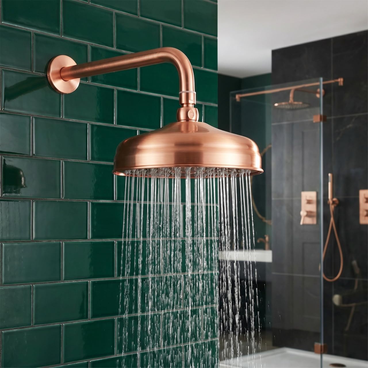 DOITOOL Rain Shower Head,7.8 Inch High Pressure Rainfall Shower Heads for Bathroom,Round Vintage Antique Shower Heads,Waterfall Shower Head,Overhead Shower Head Replacement