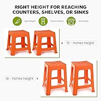 Vista 14 de Mintra Home - Taburetes de plástico ligeros, paquete de 2 (18 pulgadas de altura, verde lima)