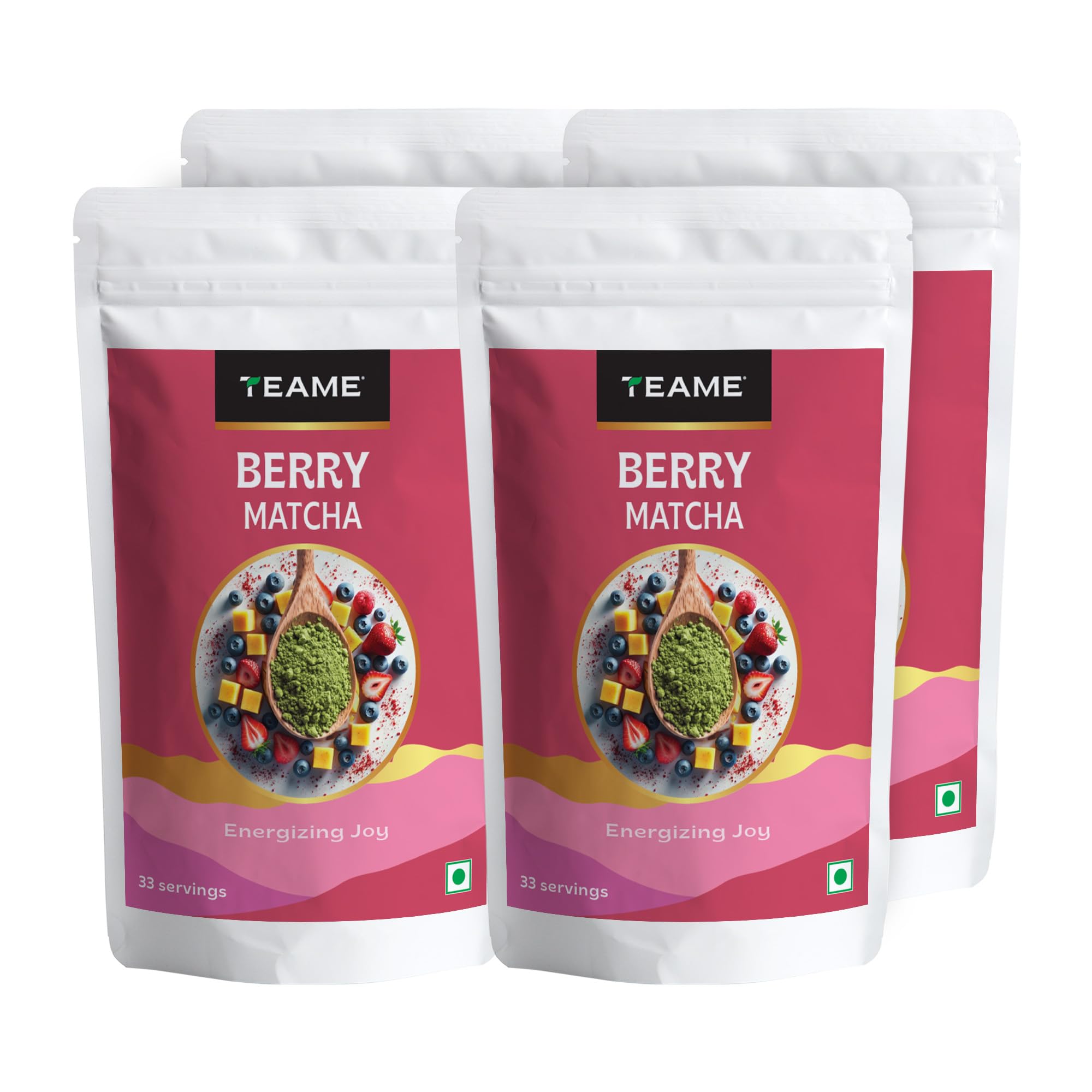 Berry Matcha Tea Powder, 200g (132 Servings) | Tasty & Delicious | No Artificial Sweeteners | Premium Grade | Macha Tea Powder | Ceremonial Grade | Flavoured Matcha | Christmas Gift | New Year Gift