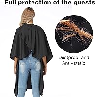 Vista 4 de Professional Salon Barber Cape for Men/Women - Hairdressing Waterproof Hair Cutting Cape with Adjustable Snap Closure,Salon