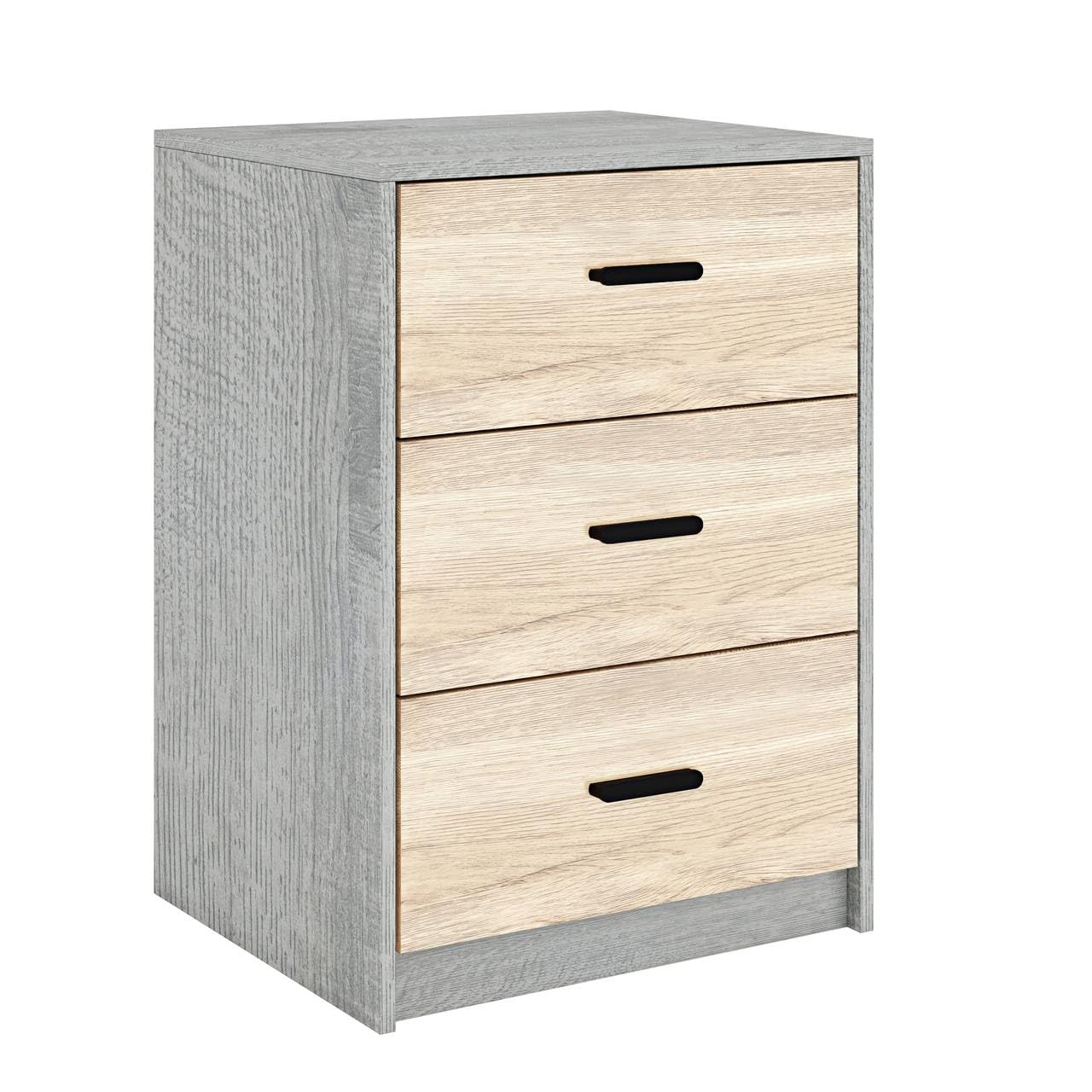 URBNLIVING 3 Drawer Wooden Bedside Cabinet Nightstand with Metal Runners