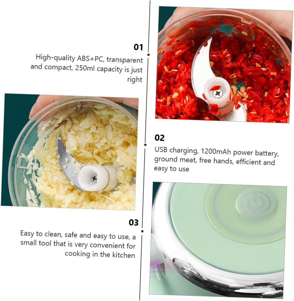 Usb Garlic Press Mini Mincer Chopper Food Processor Multi-purpose Garlic Crusher Kitchen Tool