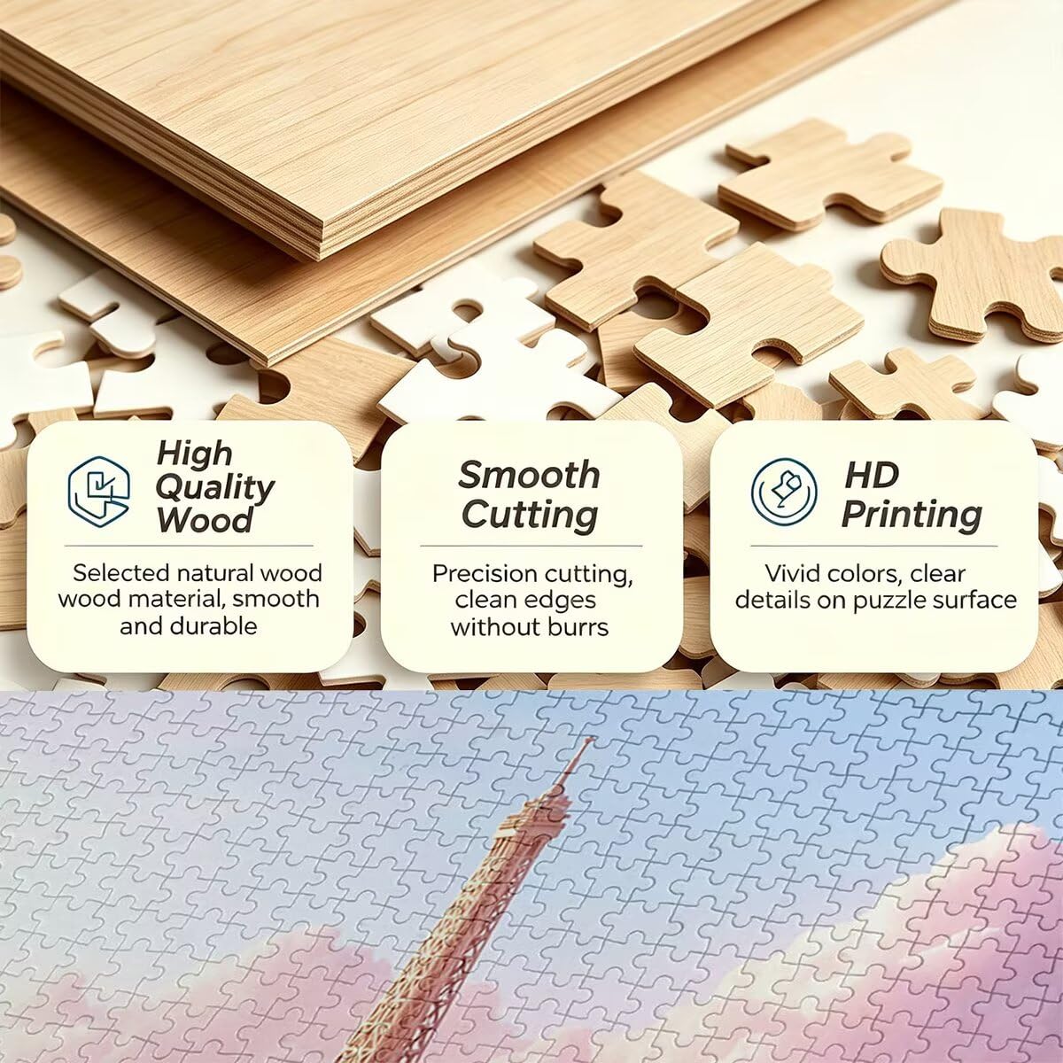 Puzzle Paryż, Puzzle 1500 elementów dla dorosłych, prezent dla kobiety i