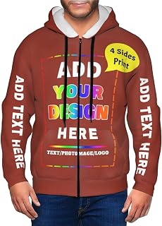 Custom Hoodies For Men Women Design Your Own Customize Personalized Zip Hoodie Custom Photo Sweatshirt
