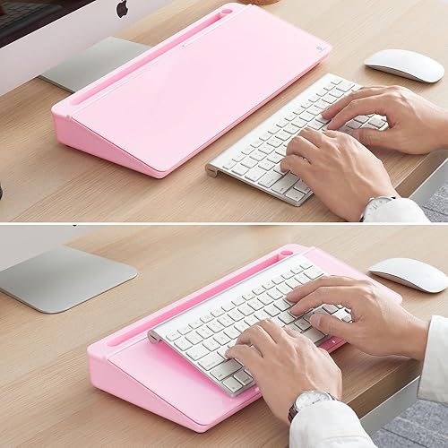 Miniatura 7 de TSJ OFFICE Pizarra blanca de escritorio para borrado en seco, soporte para teclado de computadora, almohadilla de superficie blanca con cajón,