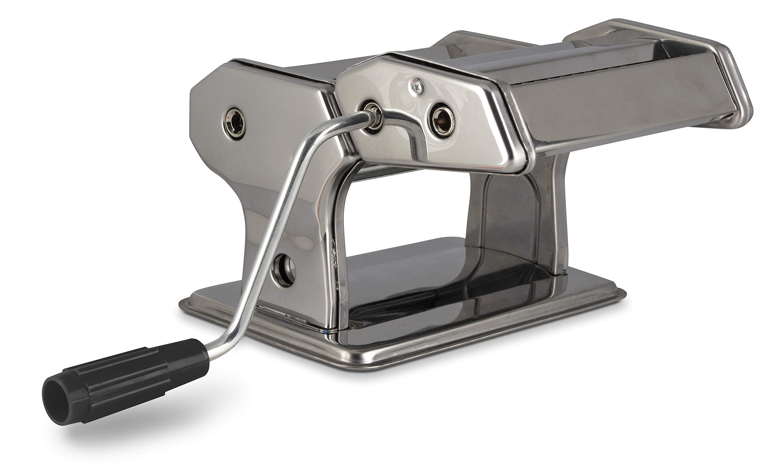 Eternal Living Manual Pasta Maker Machine with Clamp Removable Handle and Adjustable Thickness Settings, Stainless Steel