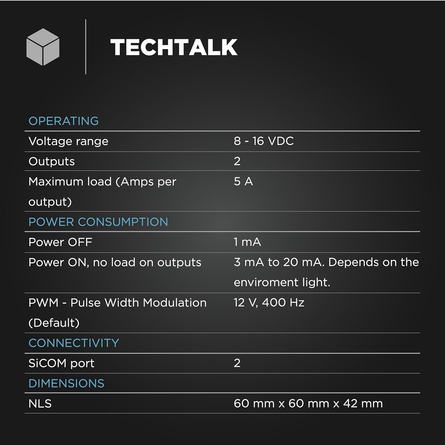 Black Anodized Aluminum Light Switches with Programmable Dimmers for Campervans, Motorhomes, Trailers, Boats & Yachts