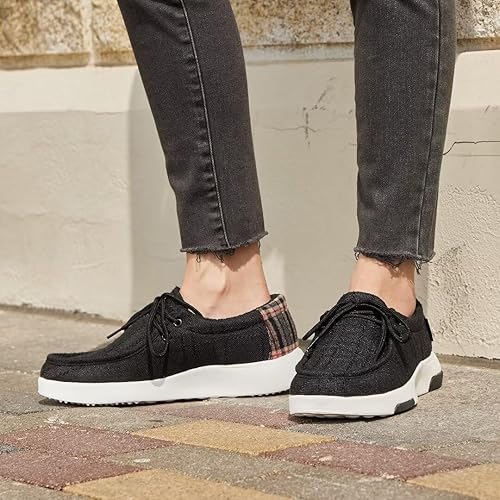 Miniatura 3 de OrthoComfoot Zapatos casuales con cordones para mujer con soporte de arco, zapatos cómodos para fascitis plantar, mocasines ortopédicos para caminar