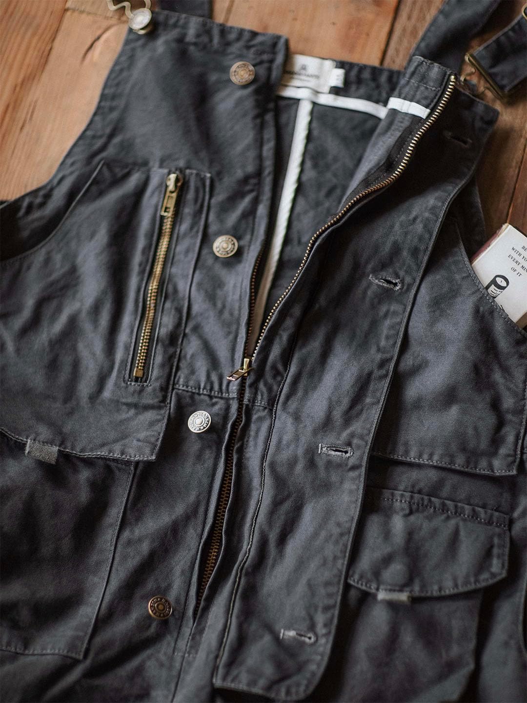 MADEPANTS Sloppy Canvas Overalls with Oversized Pockets Men's Durable Dungarees for Work - Image 6