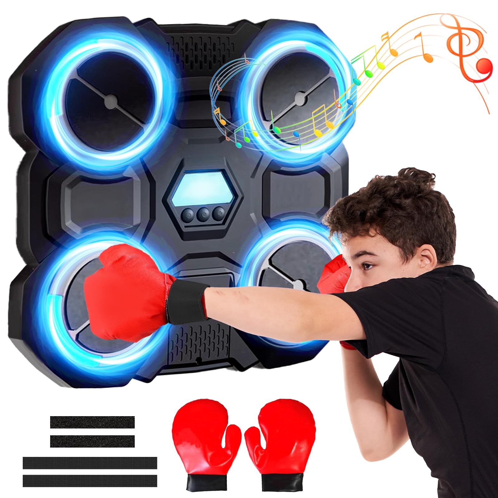 Yizemay Music Boxing Machine, LED Musik Power Boxing Unterstützt, Intelligente Elektronische Musik Box Machine, 3 Geschwindigkeitseinstellung, Wall Boxing Trainingsgeräte für Erwachsene Kinder