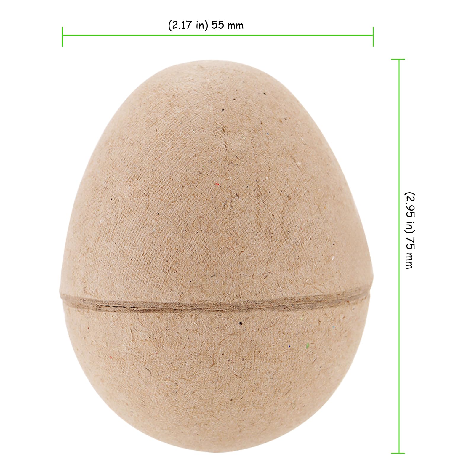 50 uova di Pasqua in cartapesta marrone, 7,6 cm, verniciabili, uova di carta vuote per cesti, decorazioni artigianali