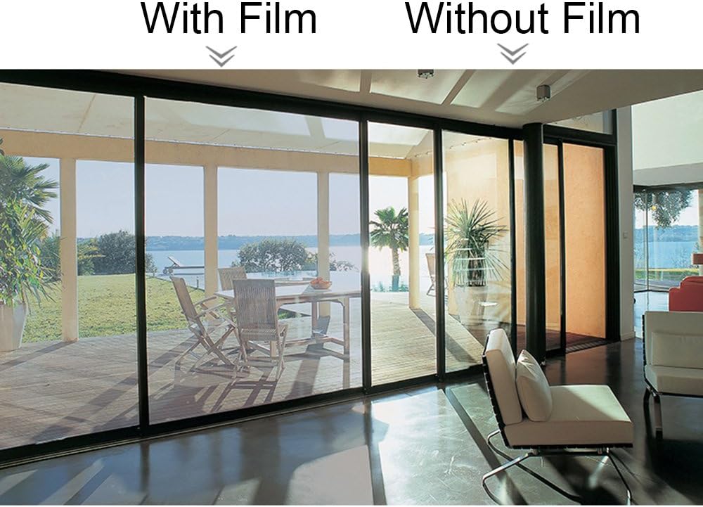 MagicValley Reflective Window Tint Solar Window Film Privacy Sticker for Home Office Smooth Glass UV Heat Protection 60cm x 2m