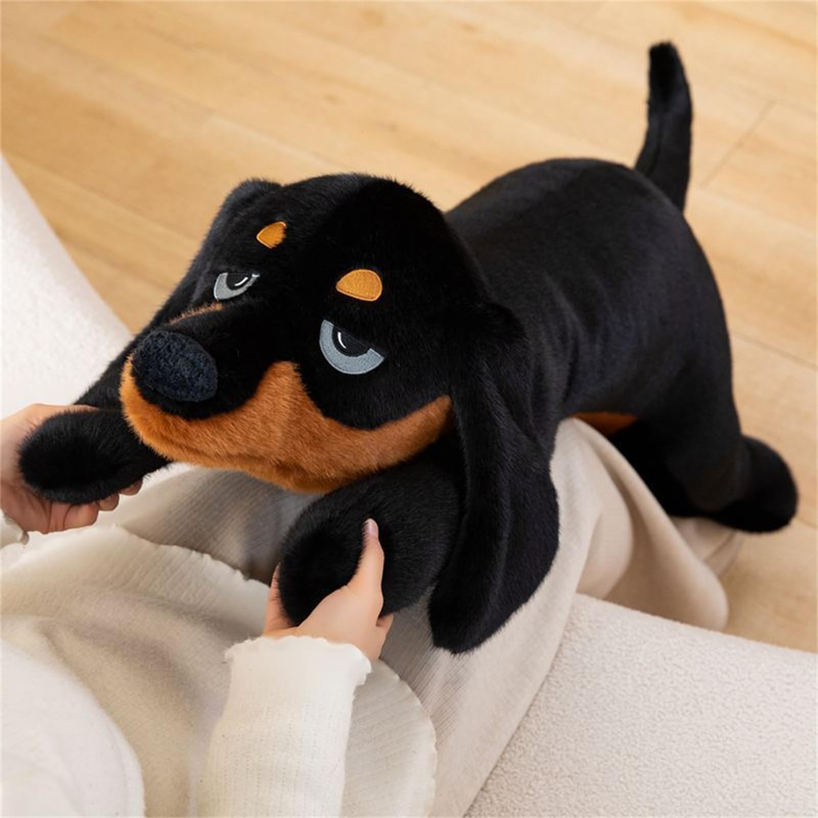 Lang Riesen Plüschhund Kuscheltier XXL Dackel Stofftier Dalmatiner Plüschtier,Liegende Plüschhund,Niedliches Kuscheltier,Lebensecht Plüschtier Spielzeug,Geschenke für Mädchen Jungen (100cm,Dalmatiner)