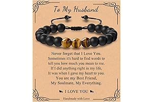 Husband Bracelet Gift for Birthday, Anniversary, Valentine's Day from Wife with Love Card